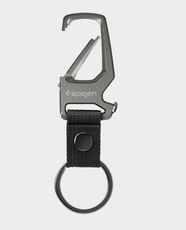 Spigen Carabiner with Key Ring | Zinc Alloy and Stainless Steel Build | Durable Metal Construction | Minimalist Sleek Design | Lightweight and Compact | Ideal for Keys, Travel and Outdoor Use - Gunmetal