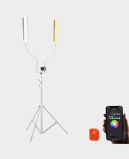 NEEWER BH40C Double Arm RGB Fill Light | 36W Power | 2500K-10000K Color Temperature | 18 Special Scene Effects | Intelligent APP Wireless Lighting Control | 60° Rotatable Phone Holder - White