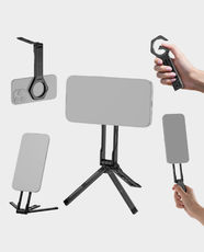 NEEWER DS027 Magnetic Phone Holder Stand | Carabiner Style Design | Horizontal and Vertical Stand | Aluminum Alloy Build | MagSafe Compatible | Pocket-Sized Portable Tripod - Black