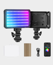 NEEWER RGB176 LED Camera Video Light | 4000mAh Battery | 8W Power Output | 3200K-5600K Color Temperature | App Wireless Control | CRI 95+ Color Accuracy | 9 Scene Effects - Black