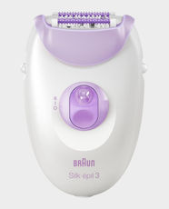 Braun Silk-épil 3 3-000 Epilator | 20 MicroGrip Tweezers | Massage Roller for Gentle Epilation | Corded Power | Smart Light | Long-Lasting Smooth Skin - Purple