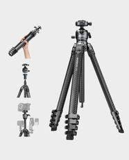 NEEWER LT38 61" Carbon Fiber Travel Tripod | 22lb/10kg Load | Dual PD and Arca Compatible | 40mm 360° Pan Tilt Low Profile Ball Head | 155cm Max Height - Black