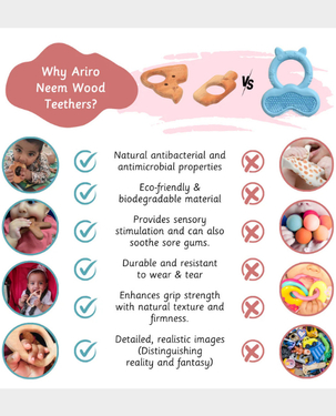 Ariro Wooden Teethers - Cheese and ice-cream stick