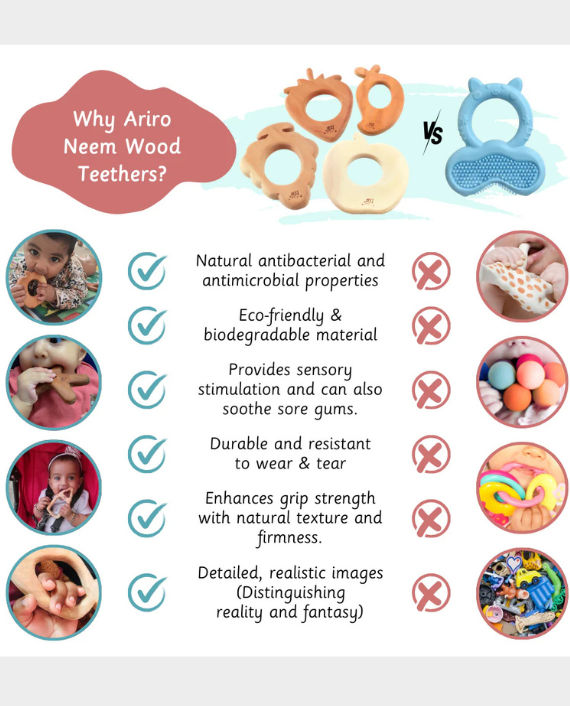 Ariro Toys Wooden Teethers-Fruits