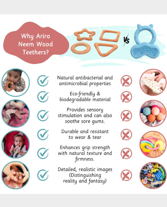 Ariro Toys Wooden Teethers-Circle & Triangle