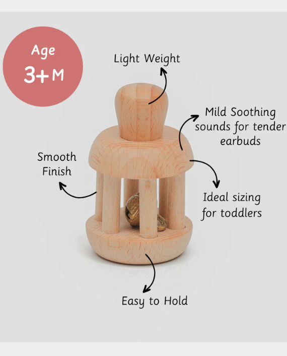 Buy Ariro Wooden Bell Rattle in Qatar - AlaneesQatar.Qa