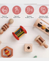 Ariro Wooden Rattle - Small Tumbler Red