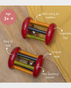 Ariro Wooden Rattle - Small Tumbler Red