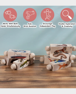 Ariro Wooden Rotating Puzzle - Insects