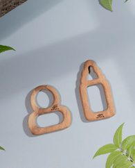 Ariro Wooden Teethers - Pacifier and Milk bottle