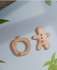 Ariro Wooden Teethers - Apple and Gingerbread Man