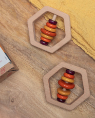 Ariro Wooden Rattle - Hexagon