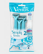 Gillette Simply Venus 2 Hair Removal Razors for Women - Pack of 4