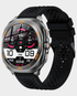 Swiss Military DOM 7 Smart Watch | 1.43" AMOLED Display | IP67 | Monitor Blood Pressure, Heart Rate & SpO2 | Wireless Charging | SM-WCH-DOM7-GUNF-BLKS - Gunmetal Frame with Black Siliconstrap