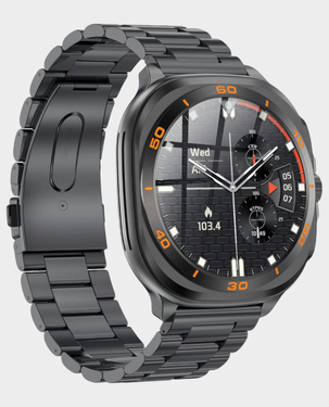 Swiss Military DOM 7 Smart Watch | 1.43" AMOLED Display | IP67 | Monitor Blood Pressure, Heart Rate & SpO2 | Wireless Charging | SM-WCH-DOM7-GUNF-BLKSTL - Gunmetal Frame with Black Metal Strap