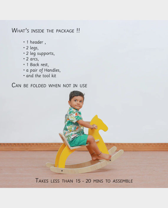 Ariro Traditional Rocking Horse - Yellow