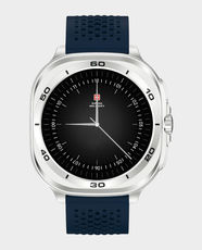 Swiss Military DOM 7 Smart Watch (Silver Frame with Blue Silicon Strap) in Qatar