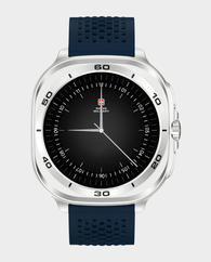 Swiss Military DOM 7 Smart Watch (Silver Frame with Blue Silicon Strap) in Qatar