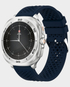 Swiss Military DOM 7 Smart Watch | 1.43" AMOLED Display | IP67 | Monitor Blood Pressure, Heart Rate & SpO2 | Wireless Charging | SM-WCH-DOM7-SILF-BLUS - Silver Frame with Blue Siliconstrap