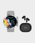 X.Cell Elite 5 Smart Watch Silver + X.Cell Soul 16 Pro Stereo Earbuds in Qatar