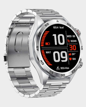 X.Cell Elite 5 Smart Watch Silver Frame with Silver Steel Strap + X.Cell Soul 16 Pro Stereo Earbuds  - Black