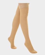 Dr. Med A061 Compression Stocking Thigh High (Small) | Promotes Blood Circulation | Reduces Fatigue, Swelling & Varicose Veins | Closed Toe Design - Beige