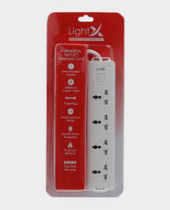 LightX Power Extension 4 Socket | 5m Cable Length | 2500W Power | 100% Pure Copper Cable | Child Protection Design | LX-1K4-5M - White
