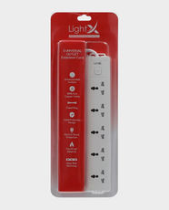 LightX Power Extension Board | 5 Universal Sockets | 5m Cable Length | 2500W High Power Capacity | Child Safety Protection Design | Durable Build | LX-1K5-5M - White