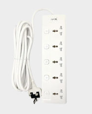 LightX Power Extension 5 Socket with Individual Switch | 3m Cable Length | 3250W Power | 100% Pure Copper Cable | Child Protection Design | SLX-1K5-3M - White