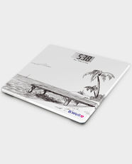 B.Well PRO-165 Electronic Personal Scale | 180Kg Capacity | 100g High Precision Accuracy | 4-Sensor Technology | Tempered Glass Platform | Large LCD Display | Auto On/Off | KG/LB/ST Units - White