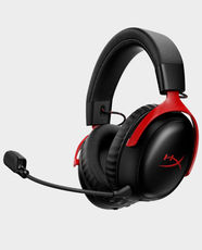 HyperX Cloud III S Wireless Gaming Headset | 120 Hours Battery Life | Dual Wireless (2.4GHz / Bluetooth) | 53 mm Angled Drivers | USB-C Charging | DTS Spatial Audio | Premium Steel and Aluminum Build | A59Z0AA - Black/Red