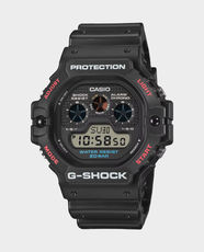CASIO G-Shock 5900 Series Digital Unisex Watch | 200m Water Resistant | Shock Resistant | Black Resin Case and Strap | LED backlight | 1/100s Stopwatch | DW-5900U-1DR - Black