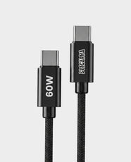 EpicArma USB-C TO USB-C 60W Braided Cable | 1m Cable Length | 60W Fast Charging | Ultra-Durable Braided Nylon | Compatible with Laptops and Smartphones - Black