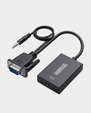 EpicArma VGA to HDMI Adapter | 1080P Full HD | Video & Audio Support | Built in 3.5mm Audio cable | Plug & Play - Black