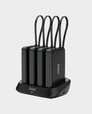 Exact 4-In-1 Power Bank Docking Station | 4 x 10000mAh Power Banks | 4-Slot Charging Base | Up To 15W Wireless Charging | Ideal For Shared Charging And Commercial Use | EX1063 - Black