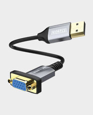 EpicArma Full HD DisplayPort to VGA Adapter | 1080p@60Hz Resolution Support | Gold-Plated Connector | Video Converter for Monitor, Projector and TV | Windows/macOS/Linux Compatible - Gray