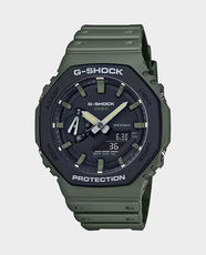 CASIO G-Shock Collection Series Analog-Digital Unisex Watch | 200m Water Resistant | Shock Resistant | Carbon Case and Resin Bezel | Resin Strap | Double LED Light | 1/100s Stopwatch | GA-2110SU-3ADR - Grey