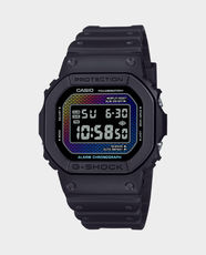 CASIO G-Shock 5600 Series Digital Unisex Watch | 200m Water Resistant | Shock Resistant | Black Resin Case and Strap | LED backlight | 1/100s Stopwatch | DW-5600RW-1DR - Black