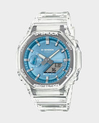 CASIO G-Shock GA-2100 Series Analog-Digital Unisex Watch - White with Blue Dial in Qatar