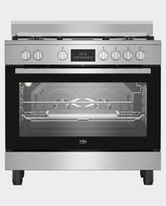 Beko 90cm Multi Function Cooker | High Efficiency Gas Burner | Telescopic Shelves | LED Display | Halogen Illumination | Automatic Gas Cut-Off | BGTW11227EXA - Stainless Steel