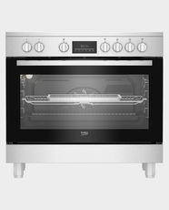 Beko 90x60cm Freestanding Ceramic Electric Cooker | 108L Main Cavity Volume | Halogen Illumination | LED Display | Interior Light | BGM30203EX