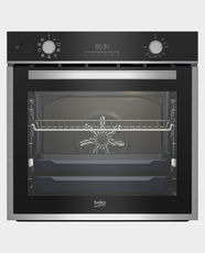 Beko 60cm Built-In Electric Oven | 72L Capacity | Halogen Illumination | SteamShine Cleaning | Telescopic Shelves | Full Glass Inner Door | BBIS14300XCSEM - Black