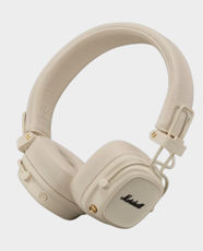 Marshall Major V On-Ear Wireless Headphones | 40 mm Dynamic Drivers | Up to 100+ Hours of Wireless Playtime | Customisable M-Button | Wireless Charging | Bluetooth 5.3 - Cream