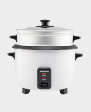 Daewoo Rice Cooker | 1L Capacity | 400W Power | Additional Steamer Module | Non-Stick Coated Inner Bowl | Tempered Glass Lid | Keep Warm Function | DRC 4100 - White