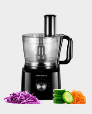 Daewoo Food Processor | 500W Motor | 1.2L Working Bowl | 15 Functions with Smart Attachment-In-Bowl Storage | 6-in-1 Multi-Function | Safety lock | DFP 3630 - Black