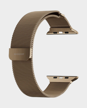 MAGEASY Milanese Watch Loop For Apple Watch S4 - S10 | 44/45/46/49mm - Gold in Qatar