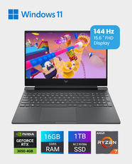 HP Victus Gaming Laptop 15-FB3011NE | AMD Ryzen™ 7 7445H | 16GB DDR5 RAM | 1TB SSD | NVIDIA GeForce RTX™ 3050 4GB Graphics | 15.6 Inch FHD 144Hz IPS Display | English Keyboard | Windows 11 Home | C28H3EA - Mica Silver