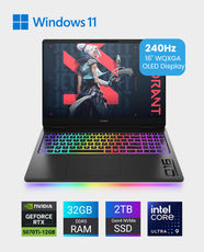 HP Omen Max Gaming Laptop 16-AH0004NE | 16-Inch OLED 240Hz Display | Intel Core Ultra 9 275HX | 32GB RAM | 2TB SSD | NVIDIA GeForce RTX 5070 12GB Graphics | RGB Backlit Keyboard | Windows 11 Home | B9GZ0EA - Shadow Black