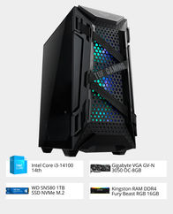 Pre-build Gaming PC  (Core i3-14100 | 16GB RAM | 1TB SSD | RTX 3050 OC 8GB | Windows 11 | 650W PSU) in Qatar