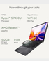 Asus Zenbook 14 Laptop | UM3402YA-KM766W | AMD Ryzen™ 5 7430U Processor | 8GB RAM | 512GB SSD | AMD Radeon™ Graphics | 14 Inch OLED | Windows 11 Home | English/Arabic Keyboard - Jade Black